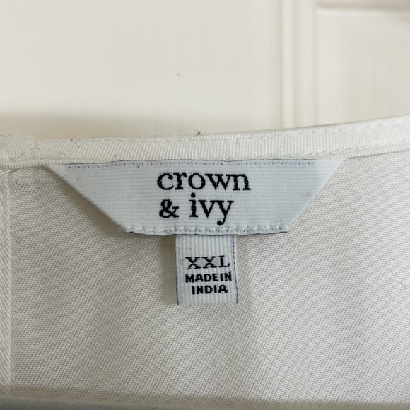 Crown & Ivy XXL cream/white ruffle blouse NWT - Picture 2 of 4